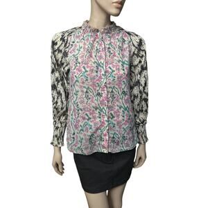 Maria Cher Villafranca Julieta Blouse Long Sleeves Siz XS 100% Cotton